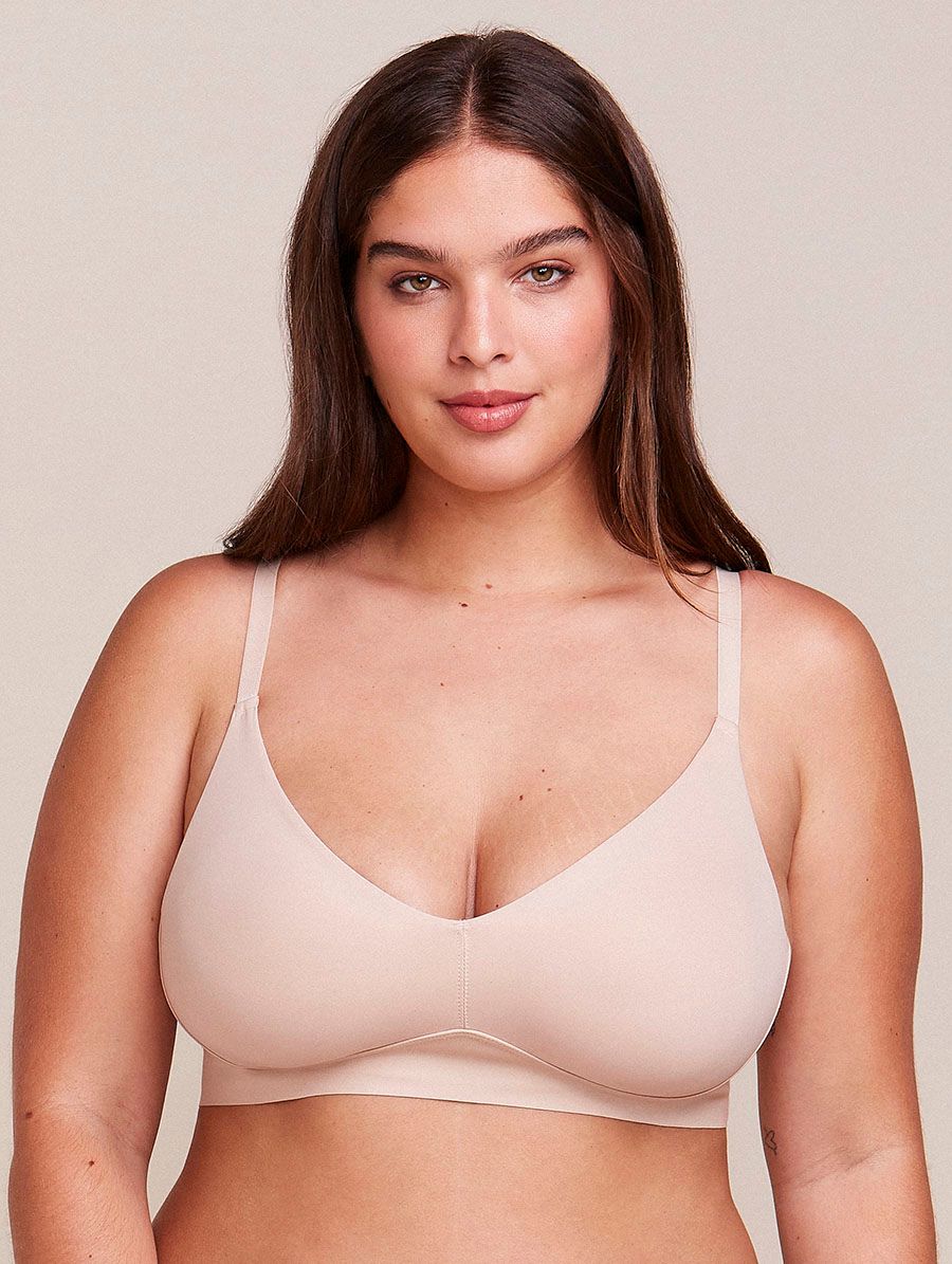 Sutiã Triângulo Laterais Largas Sem Bojo e Sem Aro Em Microfibra - Bege - 44 - 00270850-BLT-44