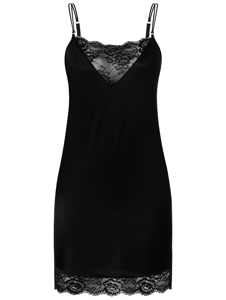 Camisola Alças Finas Em Renda E Microfibra Mood - Preto - G - 0L111630-PTO-G
