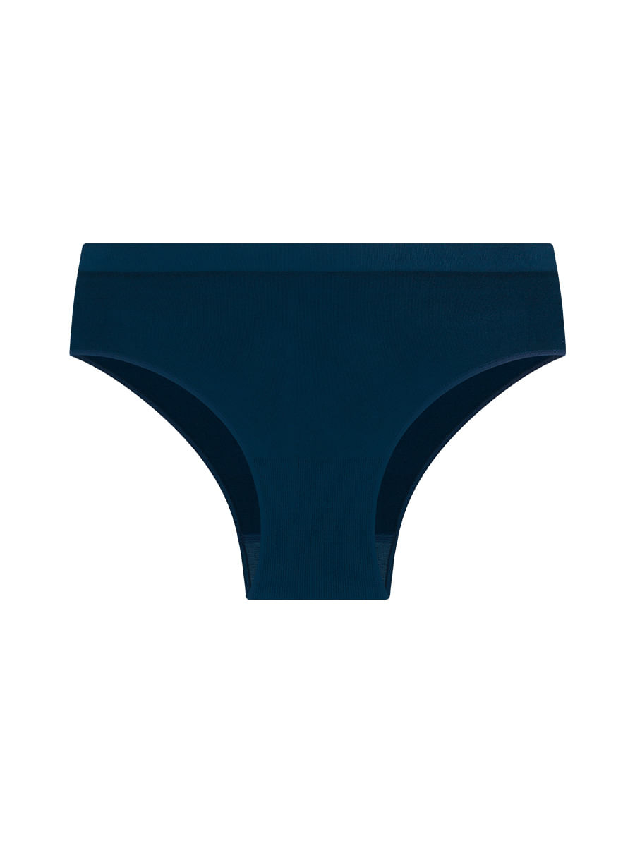 Calcinha Laterais Largas Em Microfibra Light - Azul Cedro - P - 00S38020-ACD-P