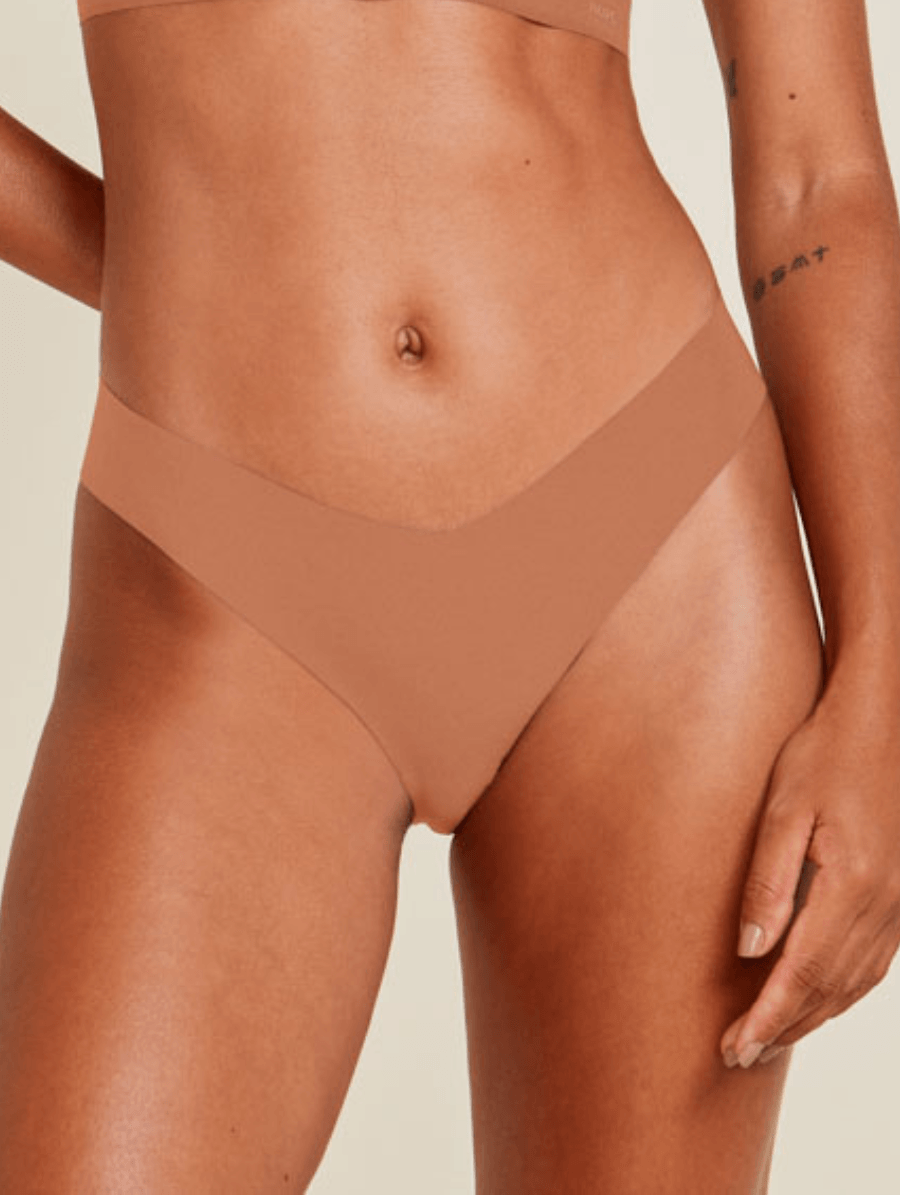 Calcinha Fio Dental Em Microfibra Nude Caramelo Saloon