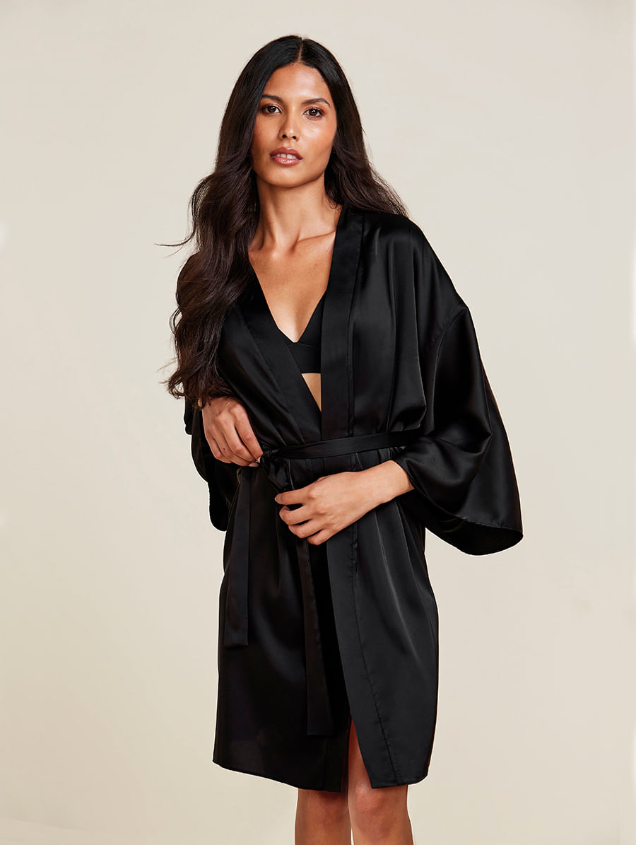 Robe Em Cetim Grace Preto