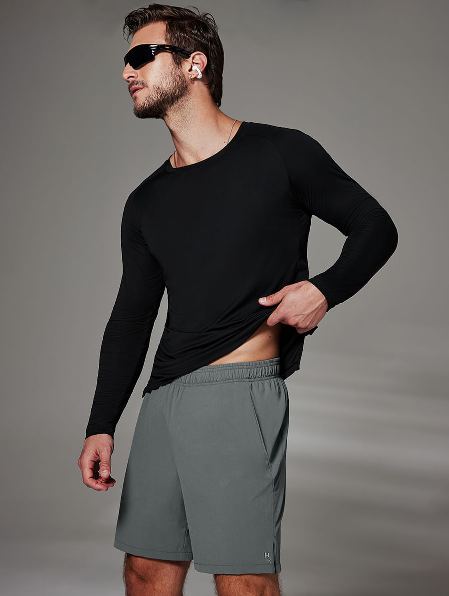 Shorts Masculino Longo Training Cinza Chumbo