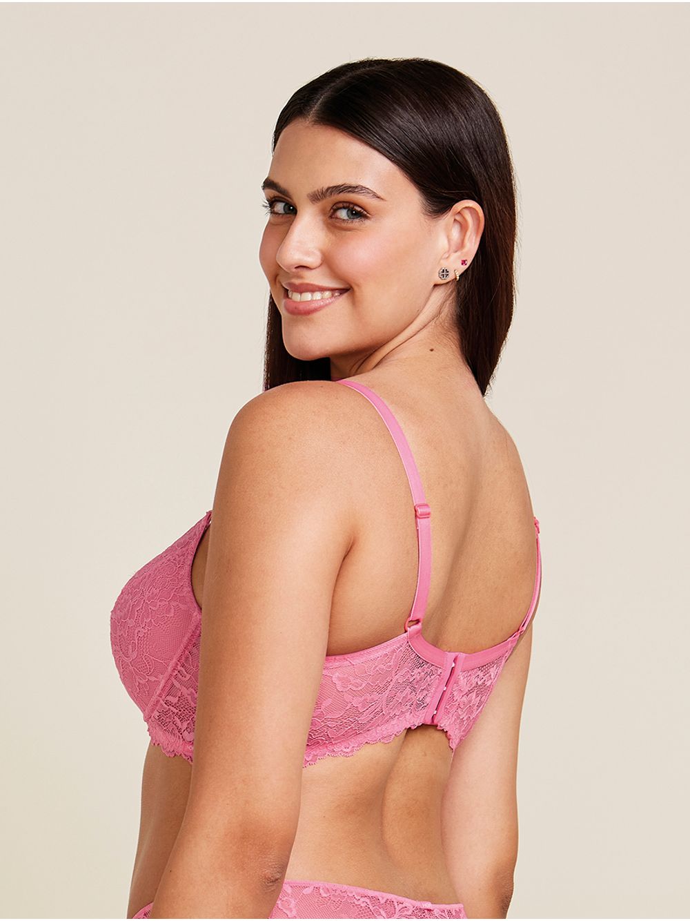 Hope — Sutiã Meia-taça Com Bojo Em Renda Na Sua Medida - Taça Rosa Gloss