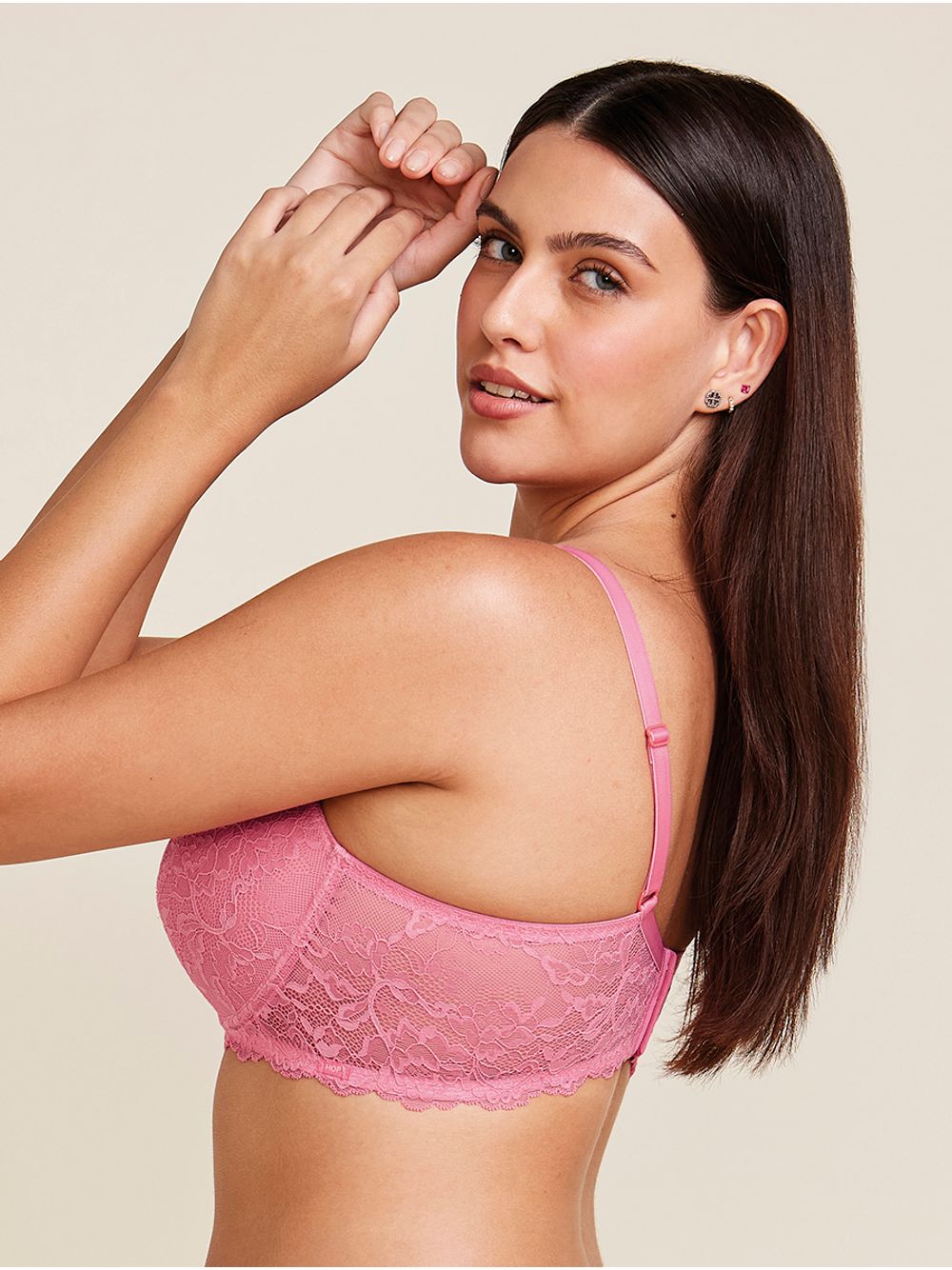 Hope — Sutiã Meia-taça Com Bojo Em Renda Na Sua Medida - Taça Rosa Gloss