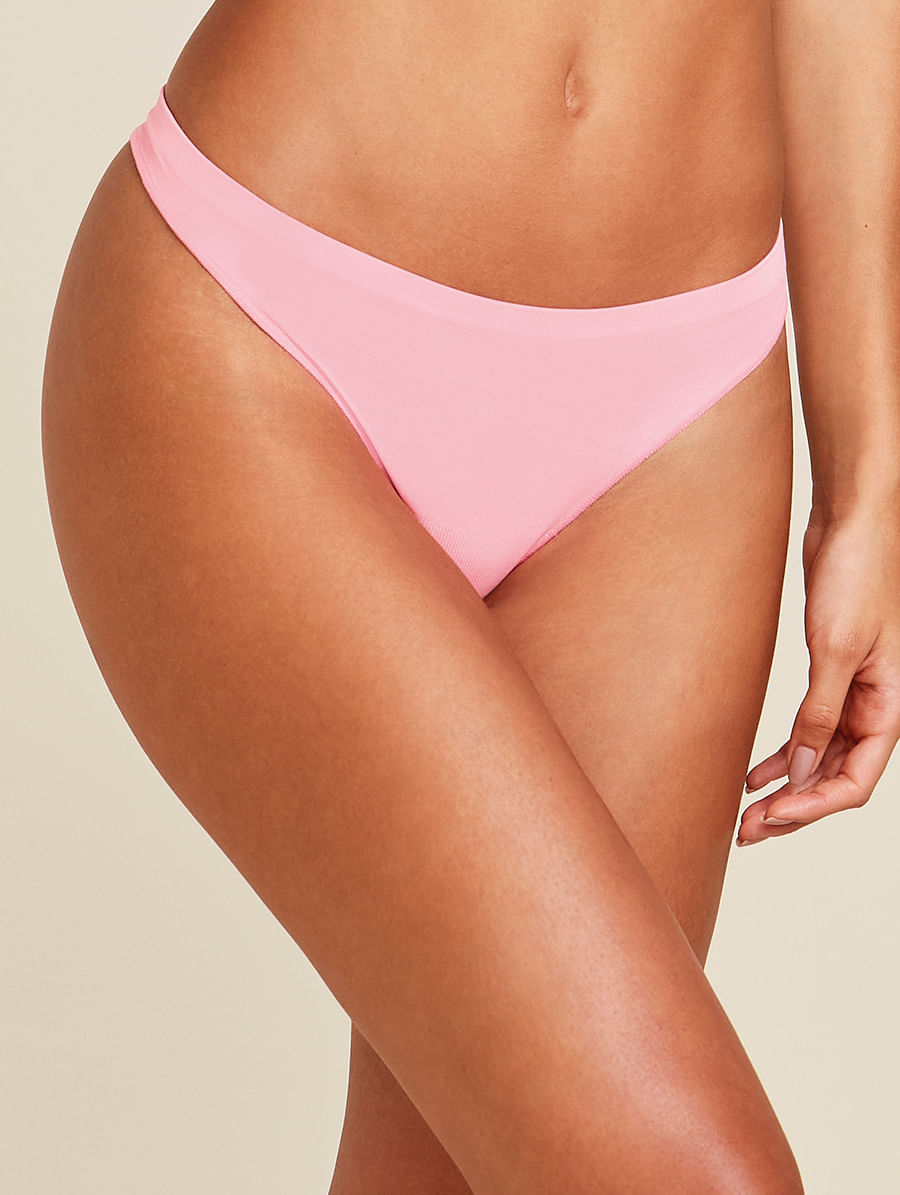 Calcinha Fio Dental Em Microfibra Light Rosa Algodao