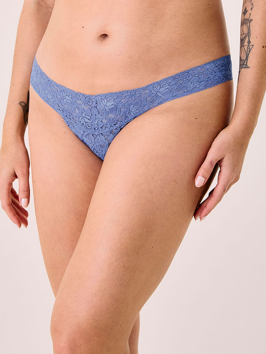 Calcinha Biquíni Em Renda Azul Lencois