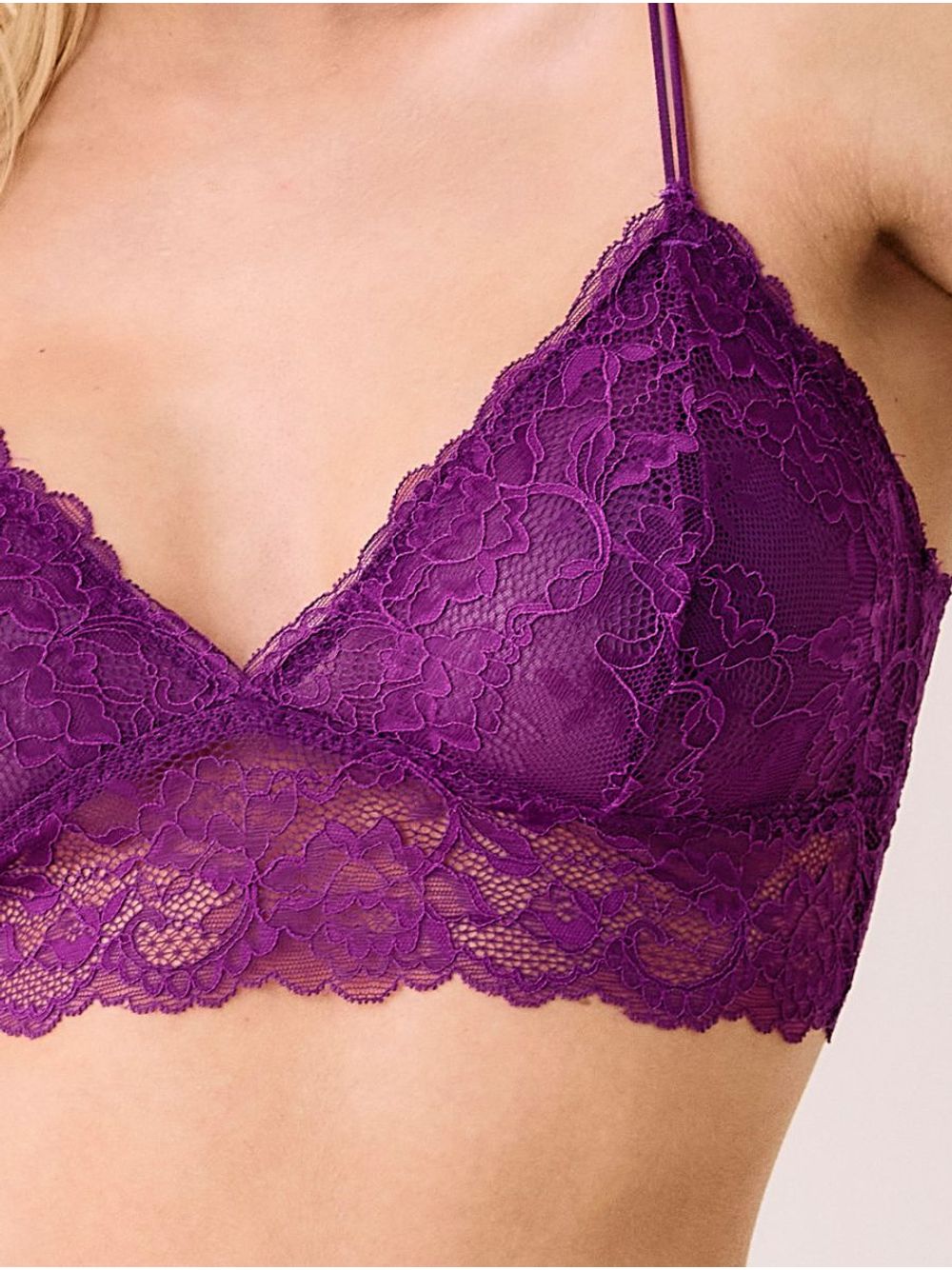 Hope — Sutiã Top Em Renda Com Bojo Removível Roxo Ipe