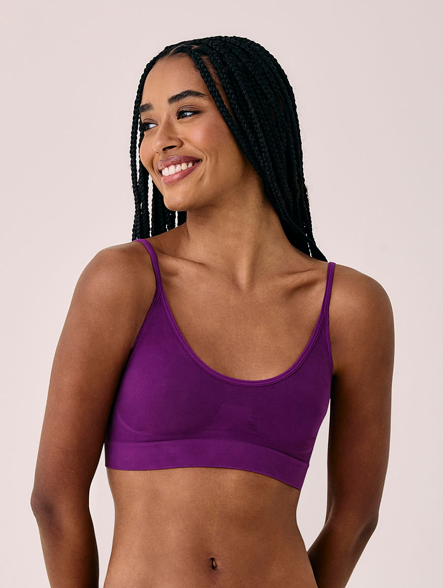 Sutiã Top Sem Bojo E Sem Aro Em Microfibra Light Roxo Ipe