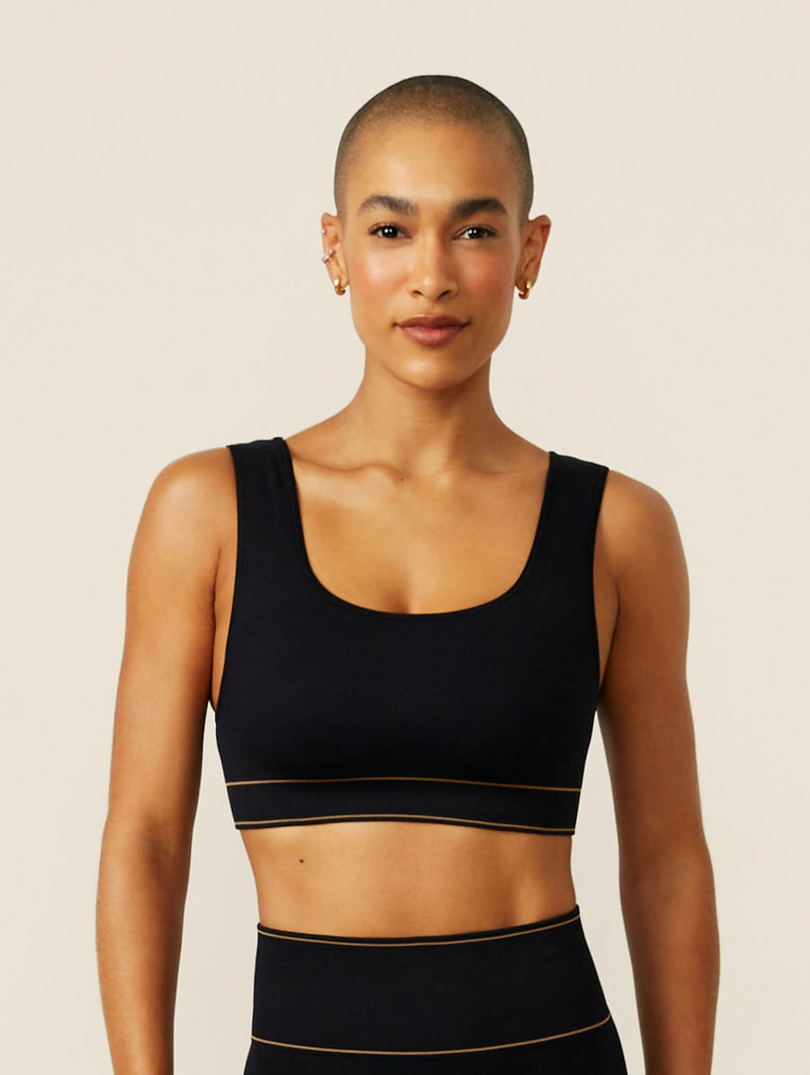 Top Comfort Decote Reto Sem Costura Preto