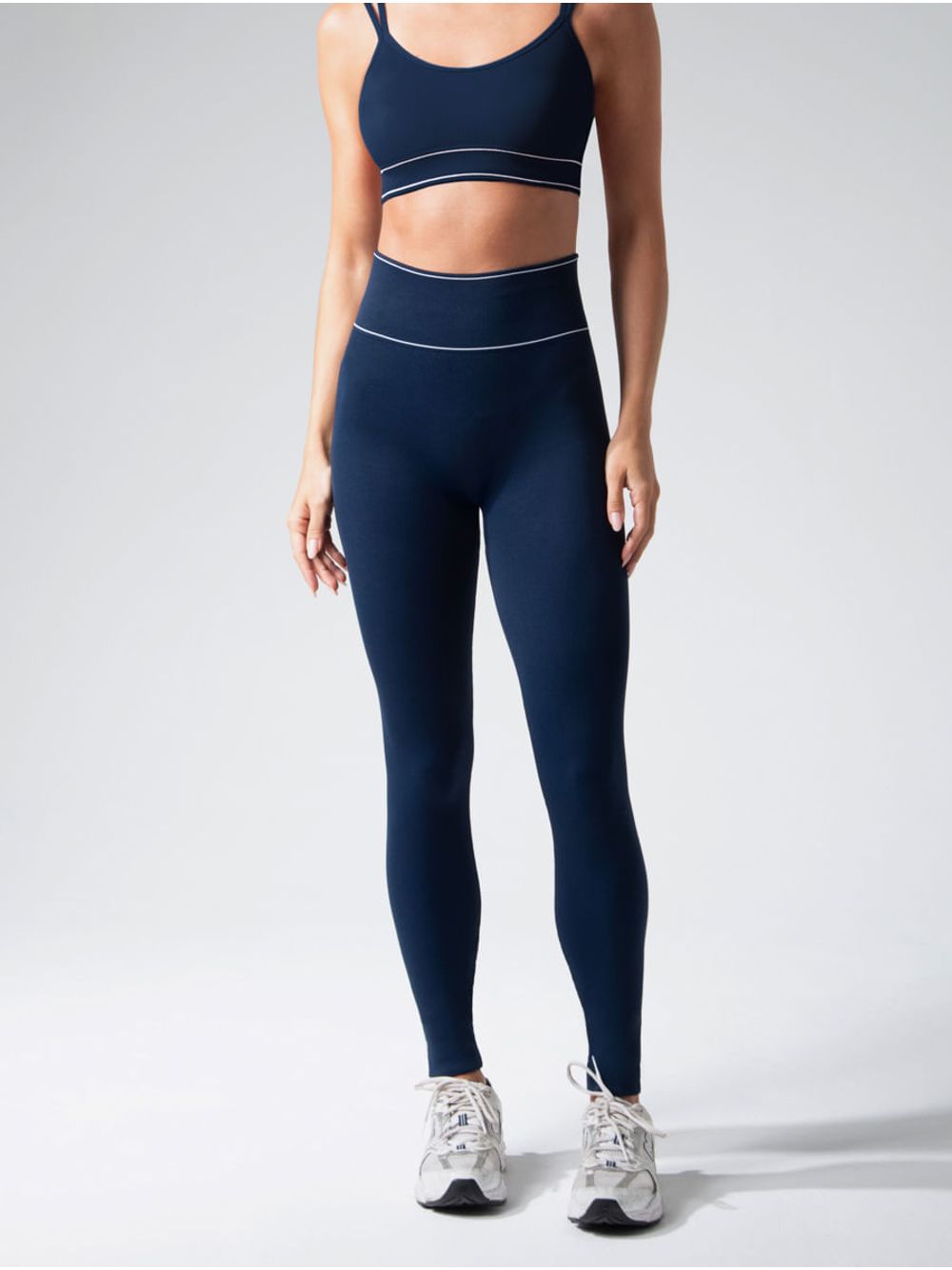 Hope — Calça Legging Cós Alto Sem Costura Azul Marinho Navy