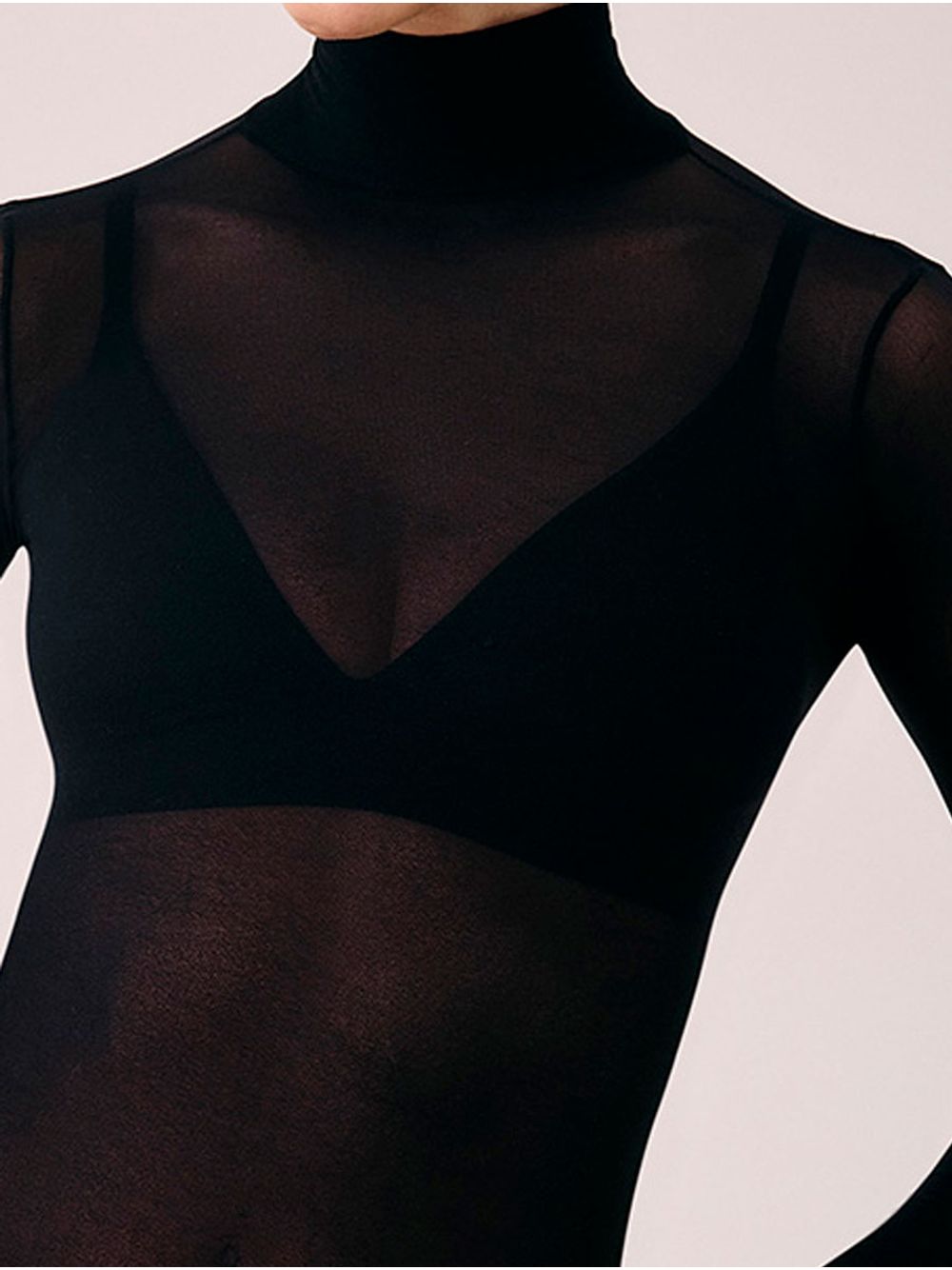 Hope — Blusa Segunda Pele Gola Alta Preto