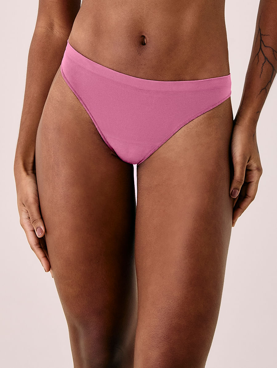Calcinha Fio Dental Em Microfibra Light Rosa Zimbro