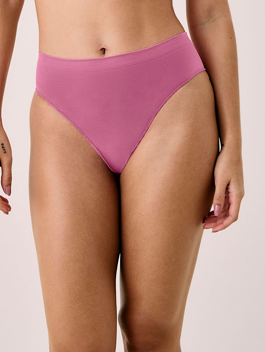Calcinha Laterais Largas Em Microfibra Light Rosa Zimbro
