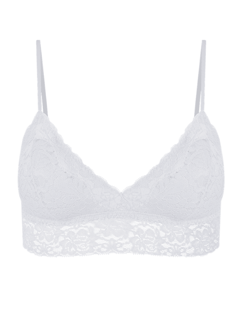 Hope — Sutiã Top Triângulo Com Bojo Removível Em Renda Branco