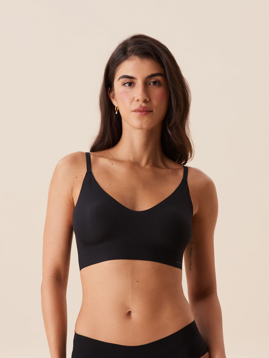 Sutiã Top Com Bojo Removível Naked Preto