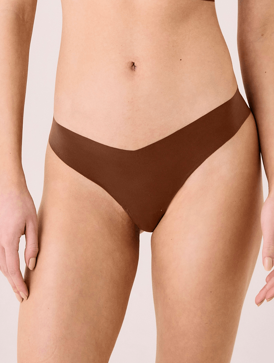 Calcinha Biquíni Em Microfibra Nude Marrom Cappuccino