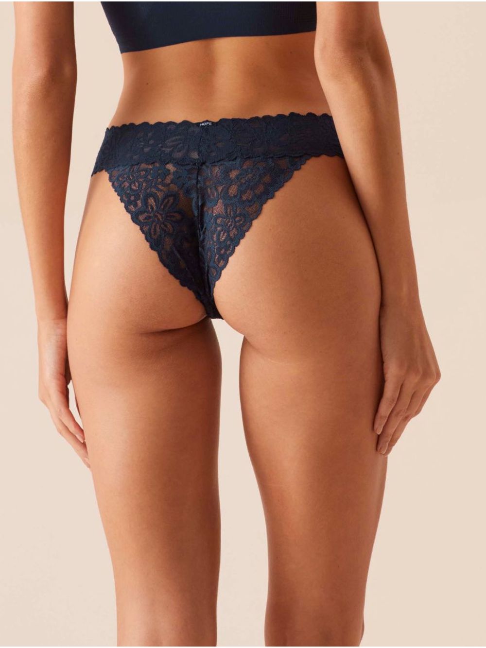 Hope — Calcinha Biquíni Em Renda Azul Diamond Nude Lace