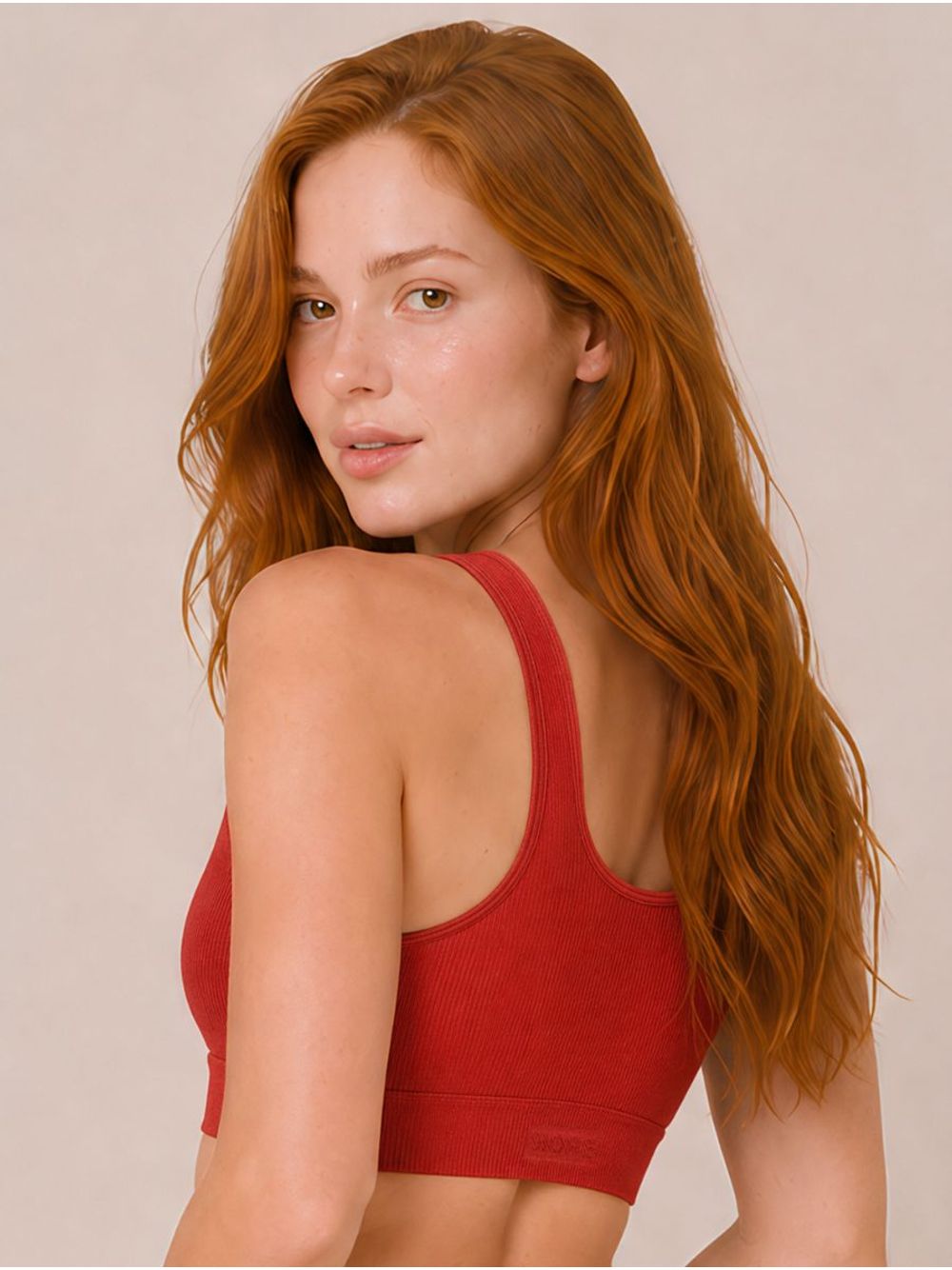 Hope — Top Em Microfibra Canelada Free Vermelho Jaspe