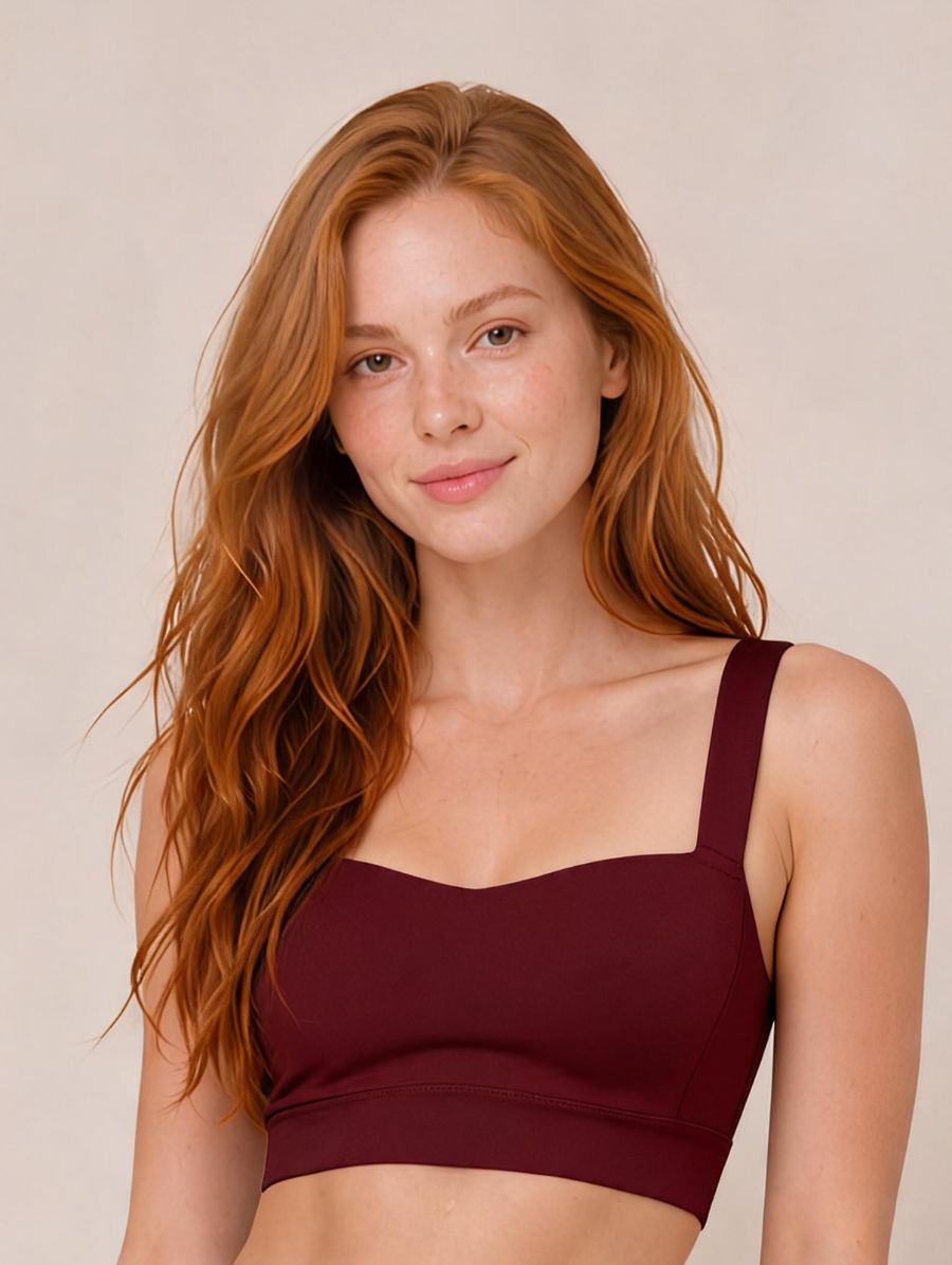 Sutiã Cropped Invisível Com Aro Em Microfibra Vinho Bordo