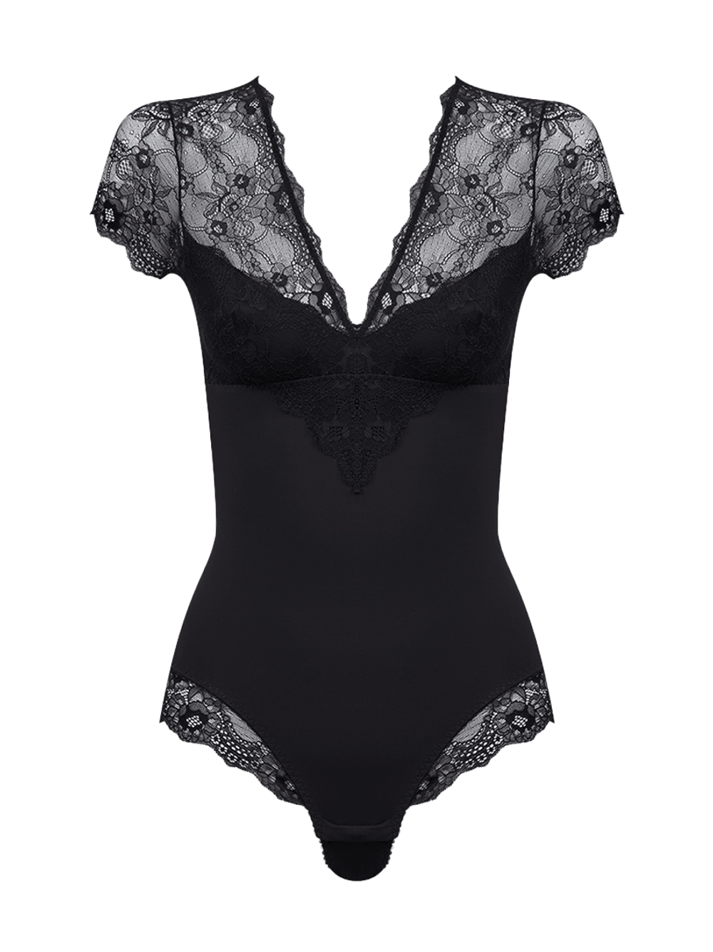 Hope — Body Modelador Em Renda E Microfibra Preto