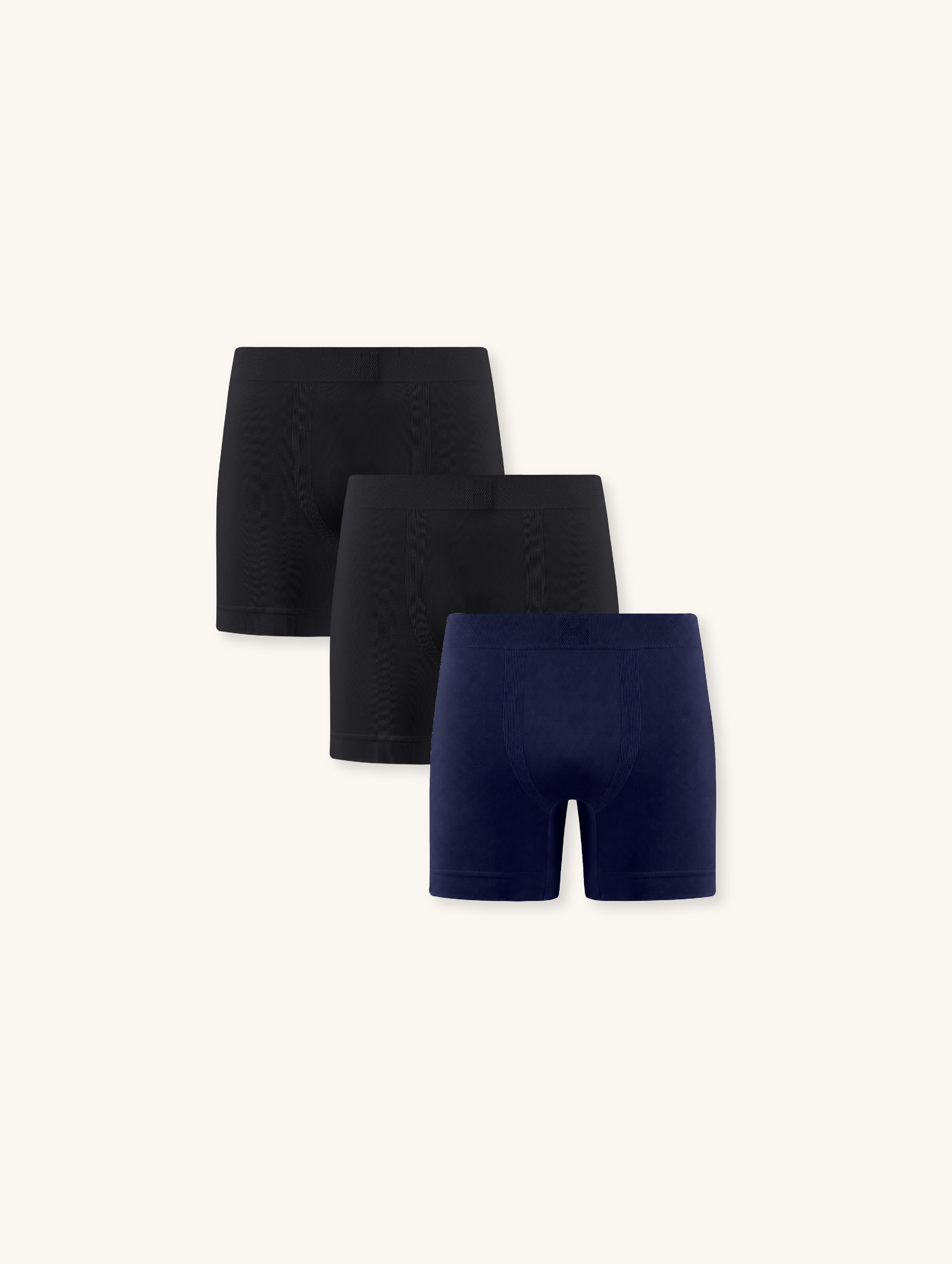 Kit Com 3 Cuecas Boxer Sem Costura Light Preto/azul Cedro