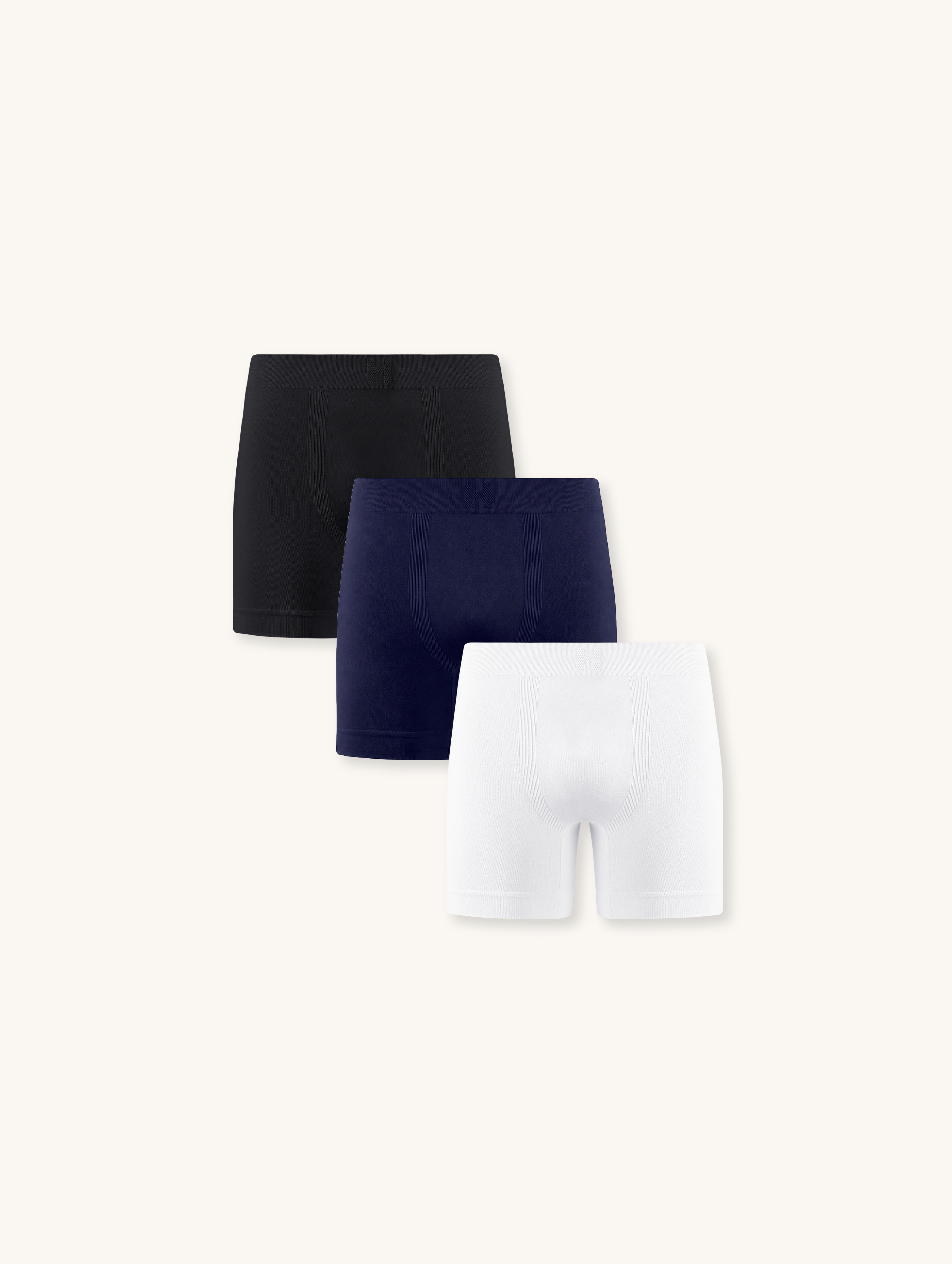 Kit Com 3 Cuecas Boxer Sem Costura Light Preto/azul Cedro/branco