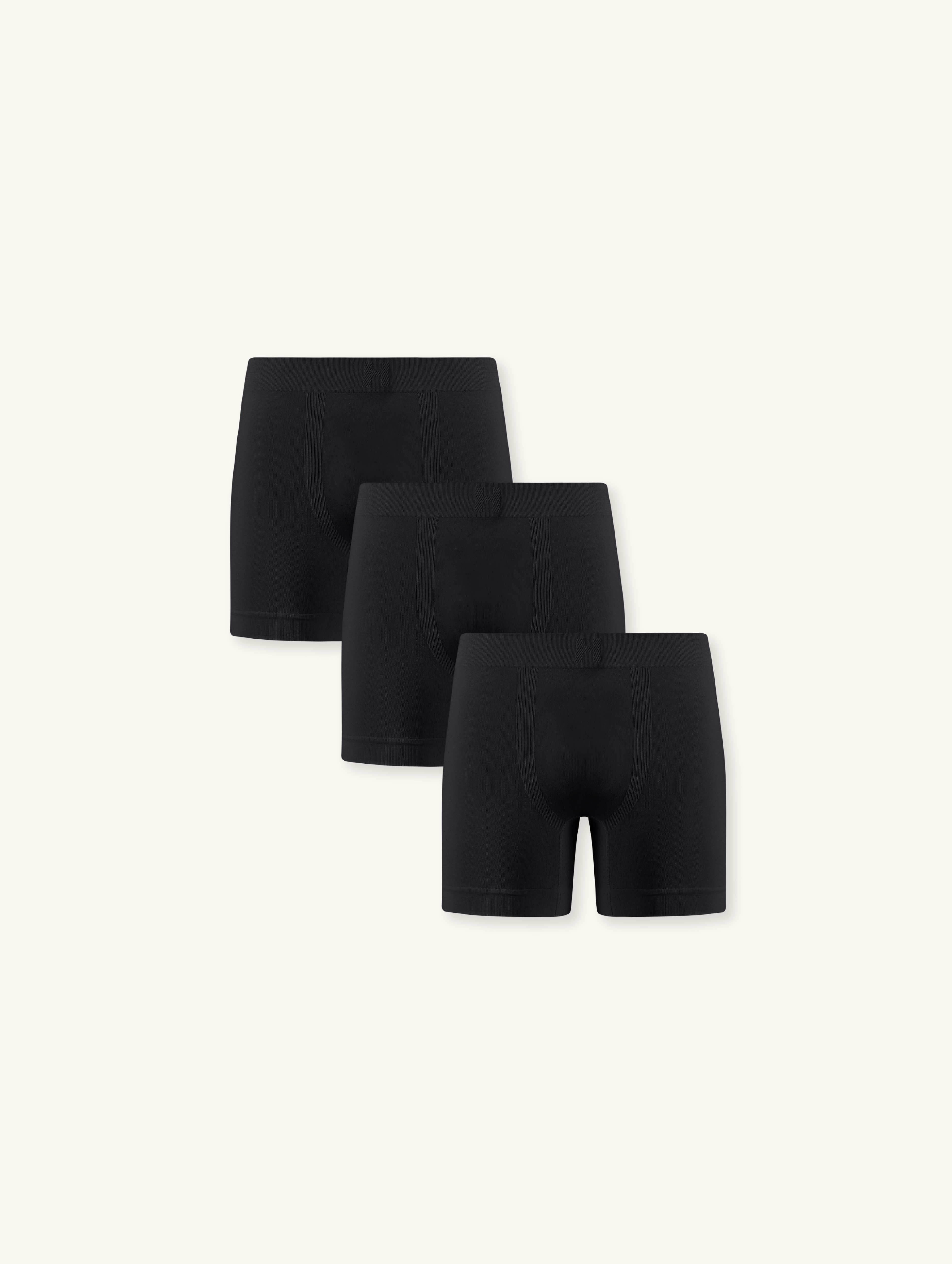 Kit Com 3 Cuecas Boxer Sem Costura Light Preto