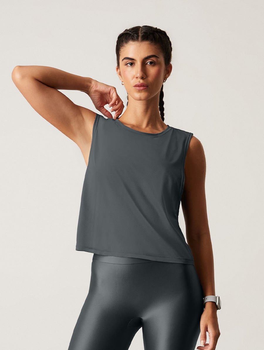 Regata Cropped Cinza Misti